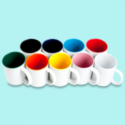 Cană - interior color, albă...